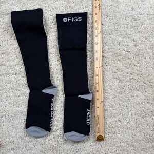 FIGS Compression Socks Black L Size "Just Go For It" "I Think You Should"